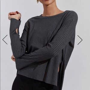 Bandier Calé Dominique Pullover Ribbed Top